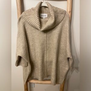 Olive + Oak Anthropologie Oatmeal Cream Batwing Cowlneck Knit Sweater Size S/M